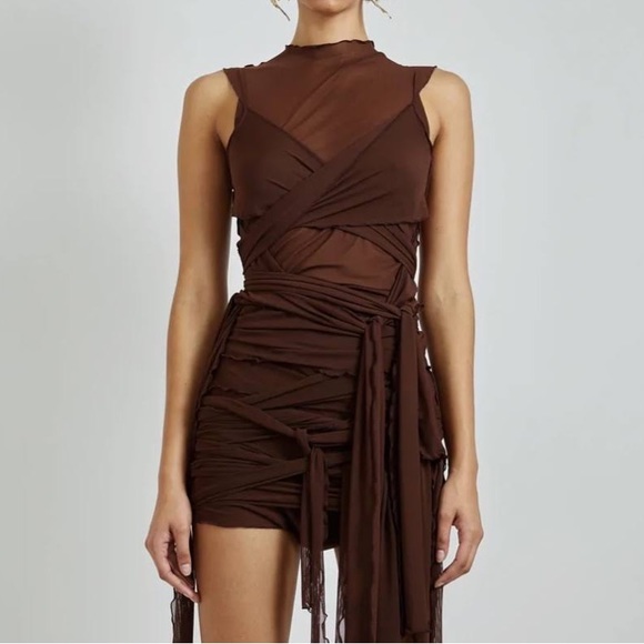 Kim Shui Tops - Kim Shui Brown Wrap Top